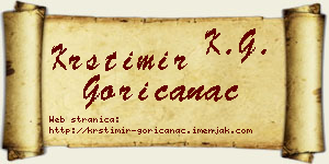 Krstimir Goričanac vizit kartica